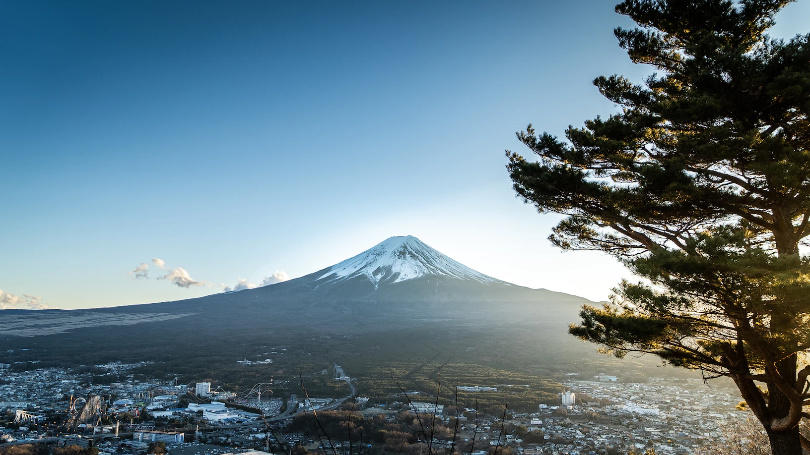 Natural mountain and valley scenery in Yamanashi